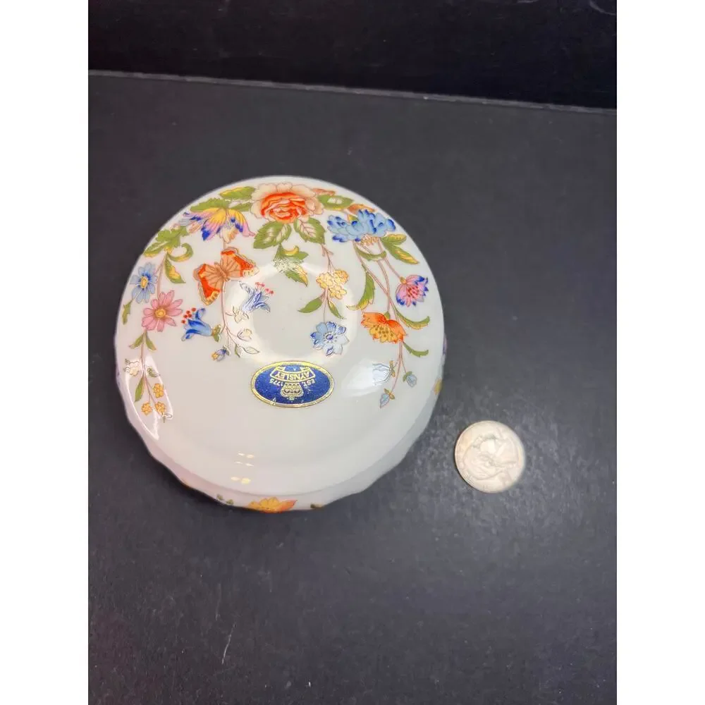 Aynsley Cottage Garden Trinket Box Fine Bone China Made in England